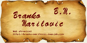 Branko Marilović vizit kartica